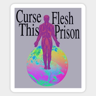 Curse This Flesh Prison - Psychedelic 90's y2k Sticker